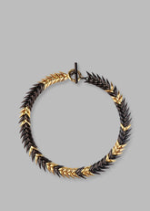 Bevza Burned Spikelet Necklace Gold/Black - Women