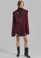 Denton Oversized Hoodie Burgundy - Women