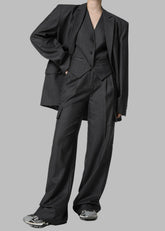 Elise Cargo Trousers Grey/White Pinstripe - Women