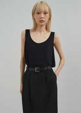 Josie Scoop Neck Tank Top Black - Women
