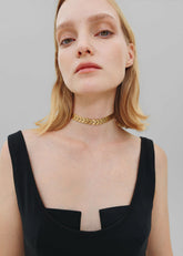 Bevza Flat Spikelet Choker Gold - Women