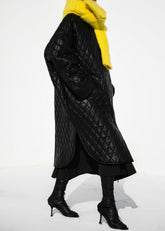 Montana Quilted Faux Leather Coat Black - Women