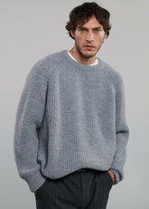 Carter Crew Neck Sweater Grey - Men