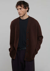 Beck Wool Cardigan Chocolate Plum - Men