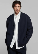 Beck Wool Cardigan Navy - Men