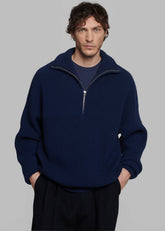 Harrison Quarter Zip Jumper Navy - Men
