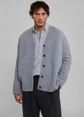 Beck Wool Cardigan Light Grey - Men