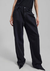 Hayla Denim Pants Black Wash - Women