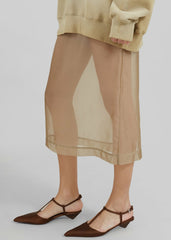Peri Sheer Midi Skirt Desert Sand - Women
