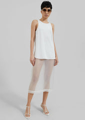 Peri Sheer Midi Skirt White - Women