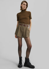 Chappell Belted Shorts Brown - Women