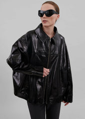 Arbor Crackled Faux Leather Jacket Black - Women