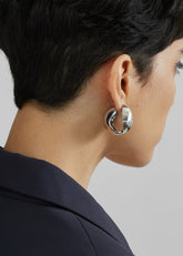 Coperni Creole Logo Earrings Silver - Women