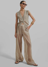 Abra Sheer Trousers Beige - Women
