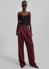 Tansy Pleated Trousers Burgundy - Women
