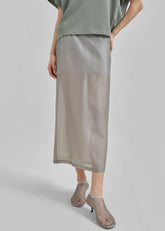 Lenore Semi Sheer Midi Skirt Grey - Women