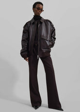 Viper Leather Jacket Dark Plum - Men/Women