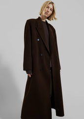 Gaia Double Breasted Coat Brown - Women