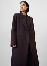 Jane Long Coat Dark Plum - Women