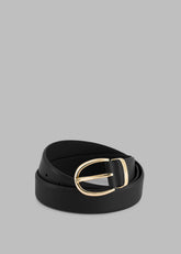 Ora Leather Belt Black/Gold - Women