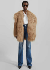 Miley Faux Fur Jacket Camel - Women