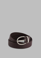 Ora Leather Belt Plum/Silver - Women