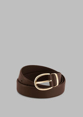 Ora Leather Belt Brown/Gold - Women