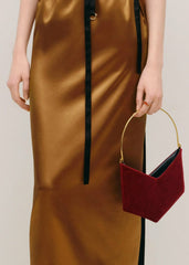 Bevza Grain Clutch Burgundy - Women