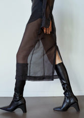 Peri Sheer Midi Skirt Black - Women