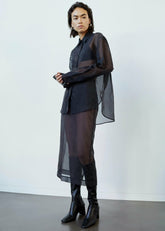 Peri Sheer Shirt Black - Women