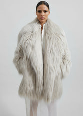 Liza Short Faux Fur Coat Grey - Women