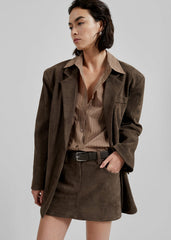 Peoria Faux Suede Mini Skirt Brown - Women