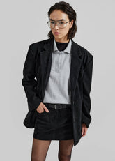 Peoria Faux Suede Mini Skirt Black - Women