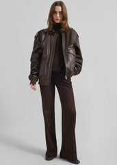 Viper Leather Jacket Brown - Women
