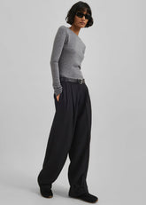 Dina Pleated Trousers Black - Women
