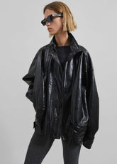 Savannah Faux Leather Jacket Black - Women