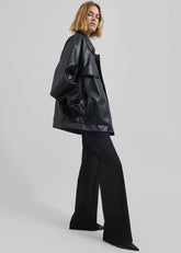 Roisin Faux Leather Jacket Black - Women