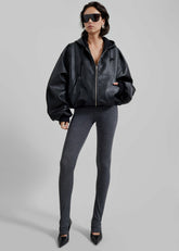 Santiago Faux Leather Jacket Black - Women