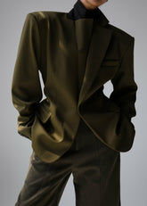 Naima Belted Blazer Khaki - Women