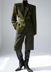 Naima Belted Blazer Khaki - Women
