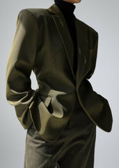 Naima Belted Blazer Khaki - Women