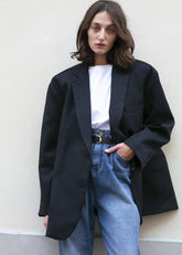 Frankie Oversized Boyfriend Blazer Black - Women