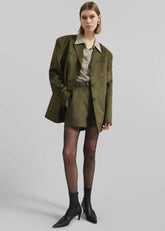 Merida Faux Suede Shorts Khaki - Women
