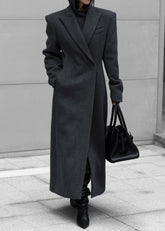 Melva Long Coat Charcoal - Women