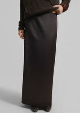 Hencil Satin Maxi Skirt Brown - Women