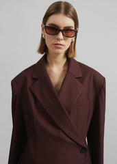 Durham Crossover Blazer Burgundy - Women