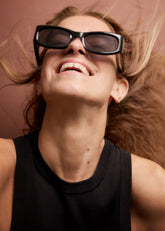 Port Tanger Saudade II Sunglasses Black Acetate/Black Lens - Women/Men
