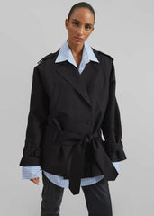 Emsbury Short Trench Black - Women