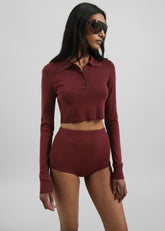 Alissa Knit Briefs Burgundy - Women