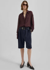 Bilbao Pleated Bermuda Shorts Navy - Women